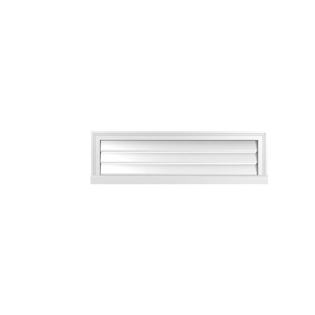 Ekena Millwork Vertical Surface Mount PVC Gable Vent: Functional, w/ 2"W x 2"P Brickmould Sill Frame, 40"W x 12"H GVPVE40X1203SF